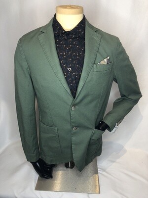 Green  Cotton Tailored Jacket
