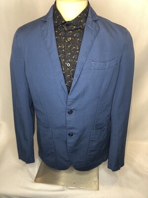 Large Blue Cotton Tailored Jacket