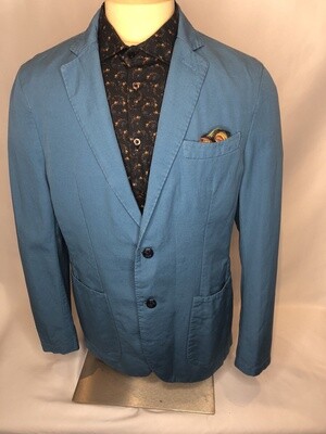 XL Teal Cotton Tailored Jacket