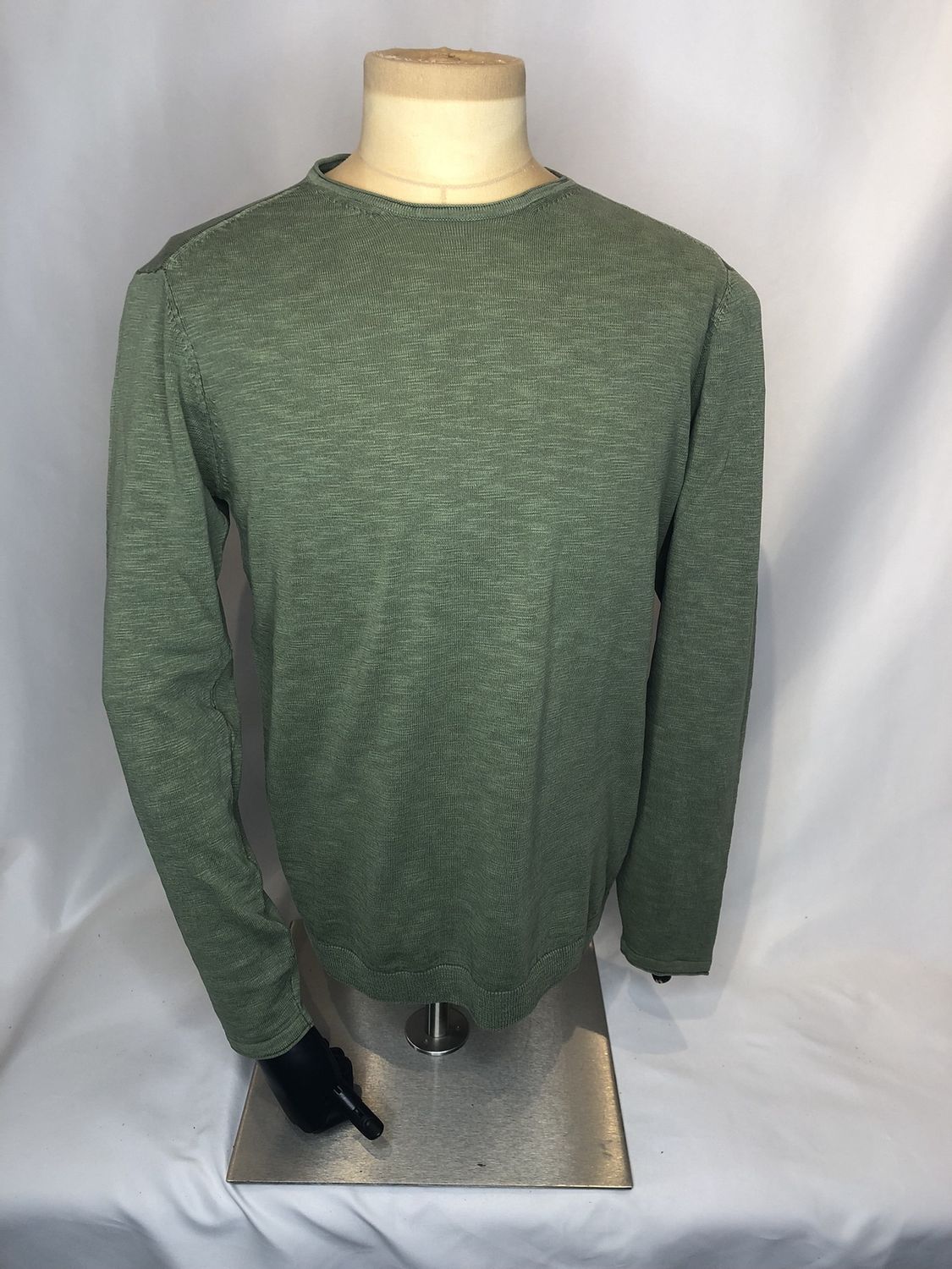 100% Cotton long sleeve tops, Colour: Green, SIZE: M