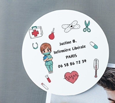 CARTE DE VISITE RONDE MAGNETIQUE POUR IDEL