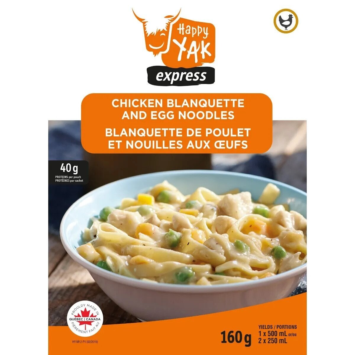 Blanquette de poulet et nouilles aux œufs