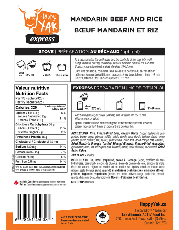 Boeuf mandarin et riz