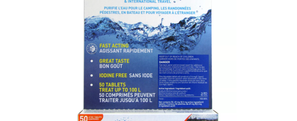 Gourde Filtrante Lot 100 Pastilles Pastilles De Purification D'Eau Oasis NaDCC Aquatabs, Purification De L'eau