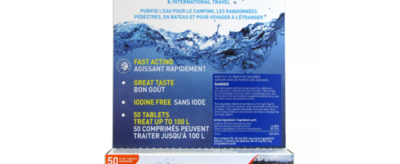 Comprimés de purification d'eau - Aquatabs