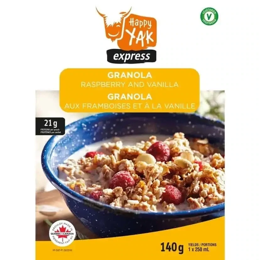 Granola aux framboises et à la vanille Happy Yak