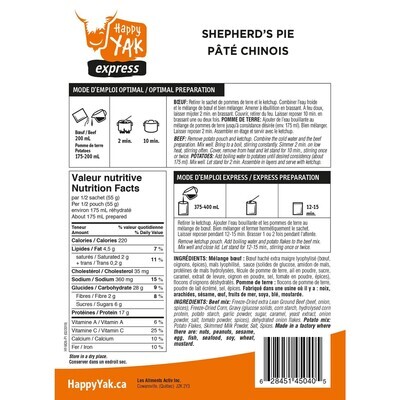 Pâté chinois Happy Yak