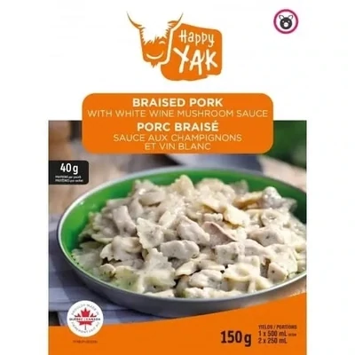 Porc braisé, sauce aux champignons et vin blanc Happy Yak