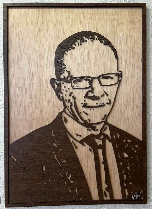 Bílegg myndir úr træ uml. 40x60 cm
