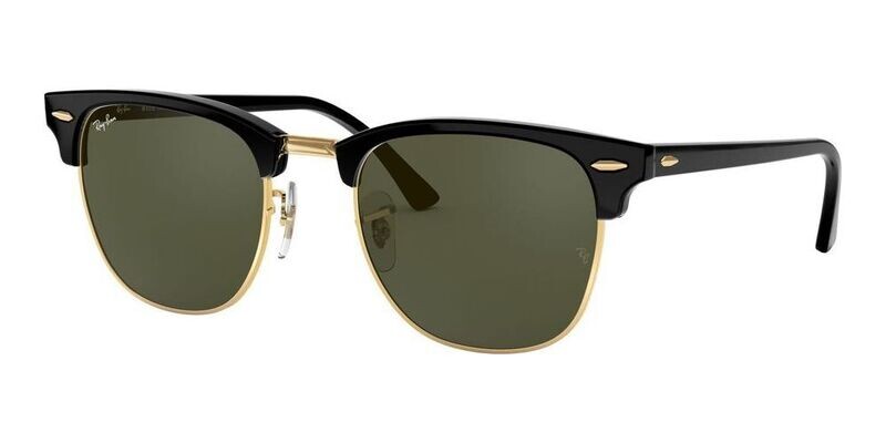 Ray-Ban CLUBMASTER RB 3016 Black Gold/G-15 Classic Green (W0365)