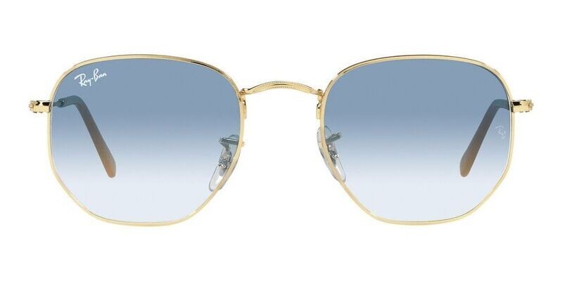 Ray-Ban HEXAGONAL METAL RB 3548 Gold/Blue Shaded (001/3F)