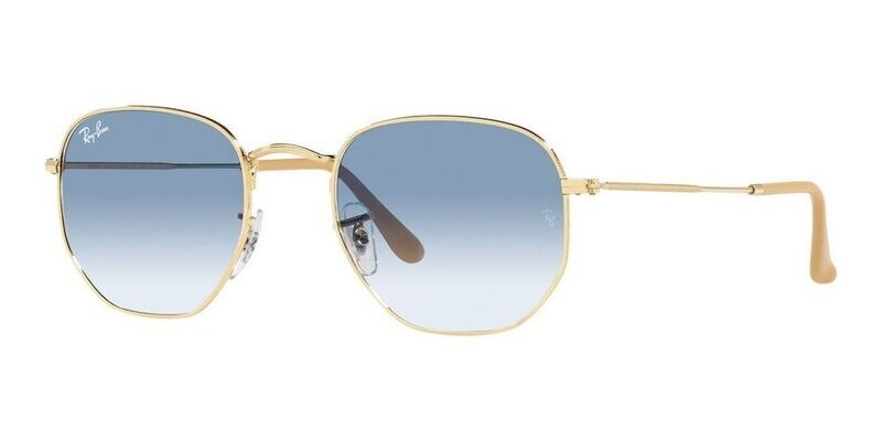 Ray-Ban HEXAGONAL METAL RB 3548 Gold/Blue Shaded (001/3F)