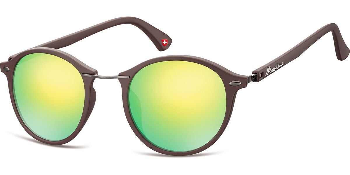 MS22E-BROWN-MIRROR GOLD GREEN - MONTANA EYEWEAR