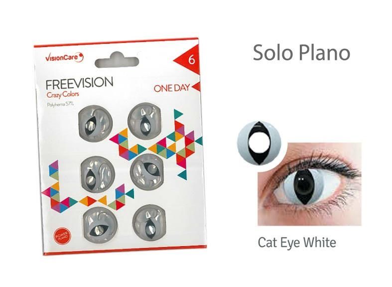 CONTACT LENSES CRAZY LENS WHITE 6 LENSES CAT EYE WHITE