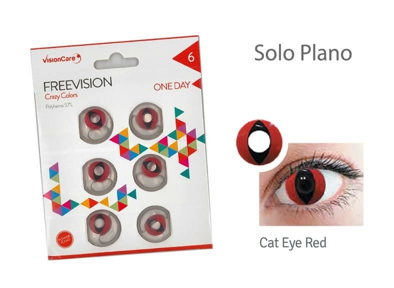 CONTACT LENSES CRAZY LENS RED 6 LENSES CAT EYE RED