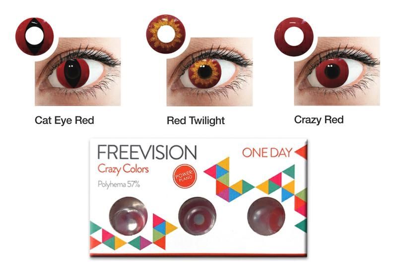 CONTACT LENSES CRAZY LENS RED TWILIGHT 6 LENSES