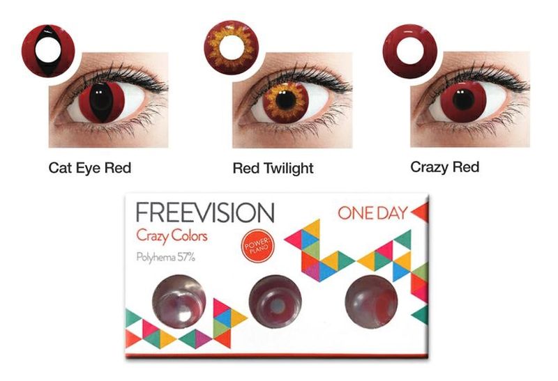 CONTACT LENSES CRAZY LENS RED TWILIGHT 6 LENSES