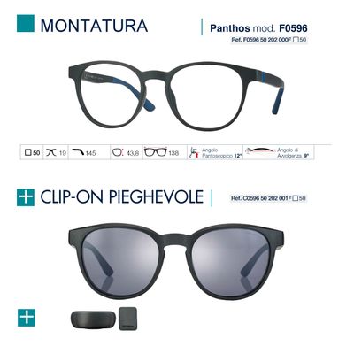 CENTROSTYLE Model F0596 prescription glasses with clip-on