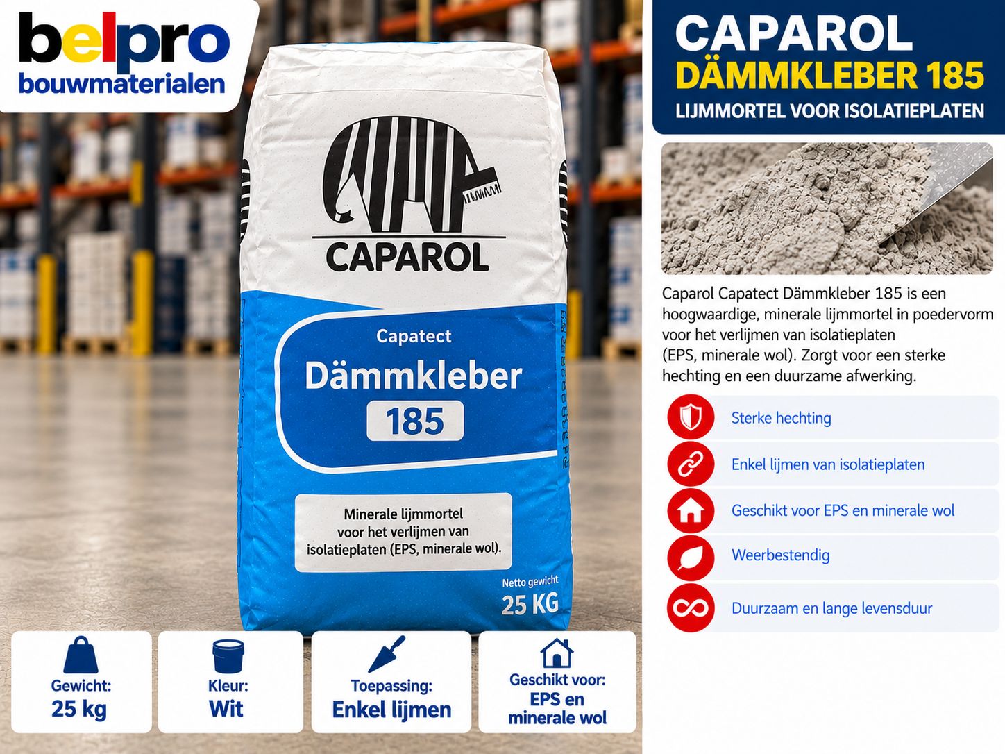 CAPAROL CAPATECT 185 – ISOLATIELIJM VOOR GEVELPLATEN – 25 KG