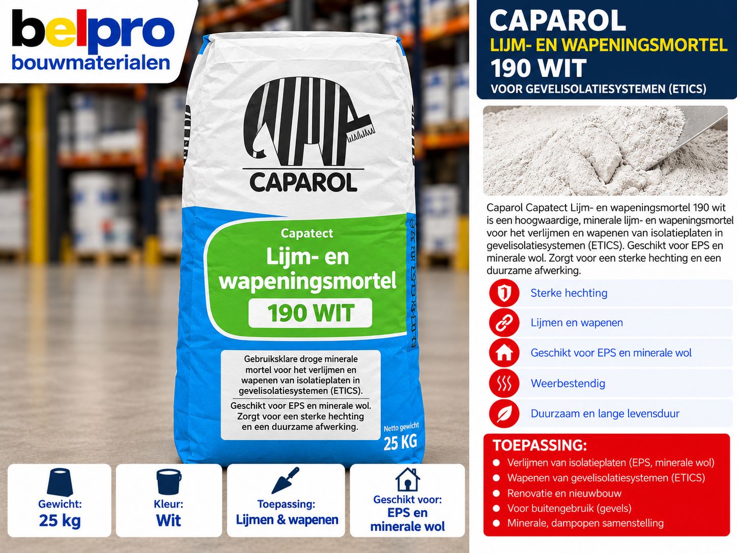 Caparol Capatect Klebe- und Spachtelmasse 190 Grau-Weiß25 kg