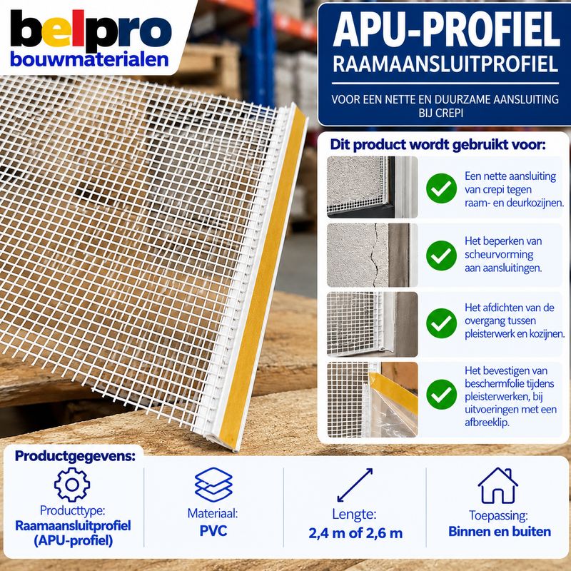 APU AANSLUITPROFIEL – ZELFKLEVEND RAAM- EN DEURPROFIEL VOOR CREPI