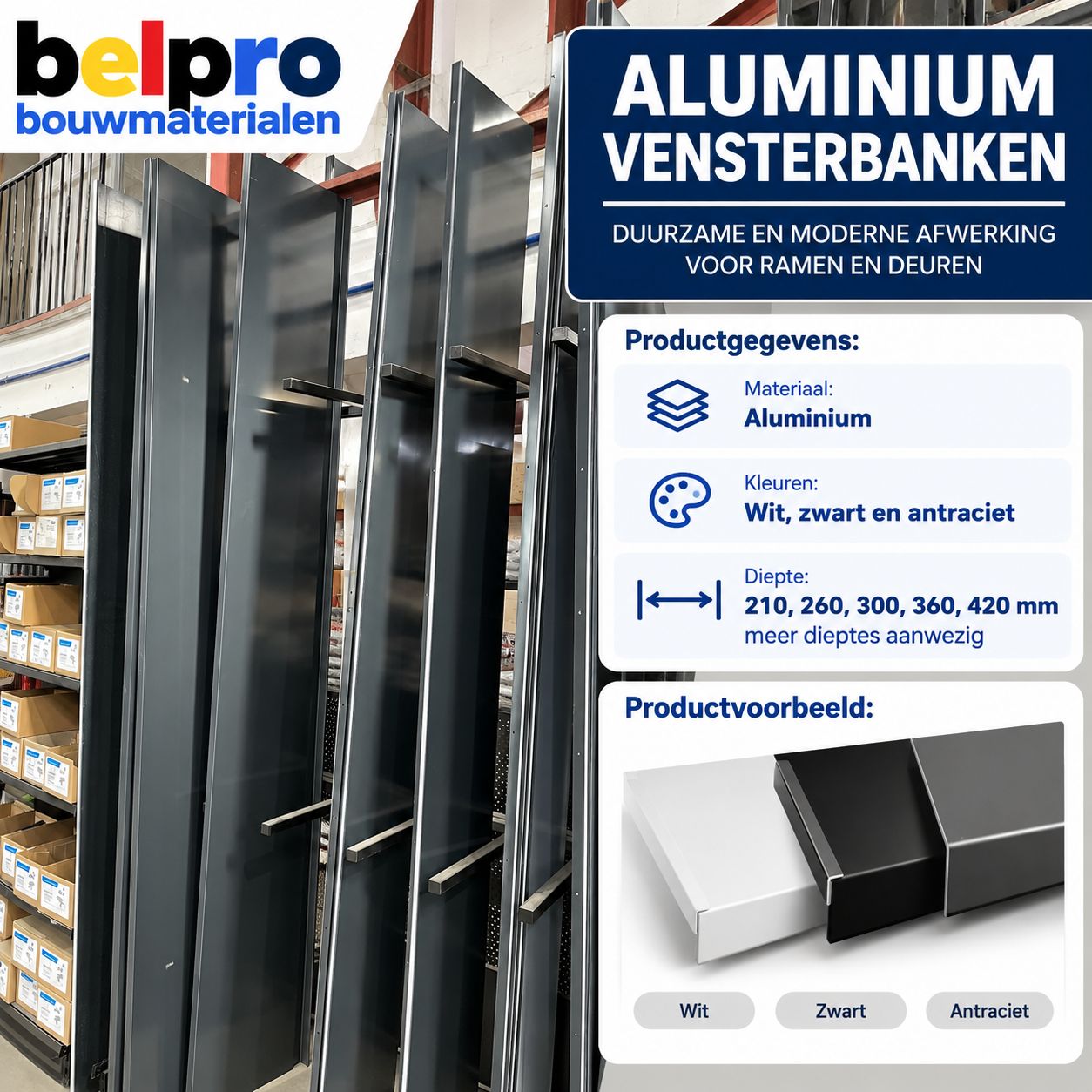 ALUMINIUM VENSTERBANK – BUITENRAAMDORPEL