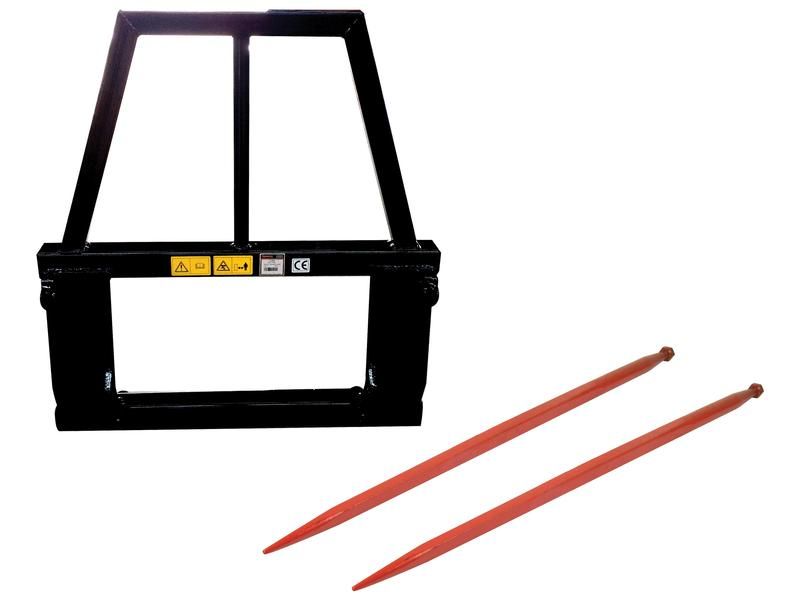High Back Bale Frame - 2 x M28 x 1250mm Tines