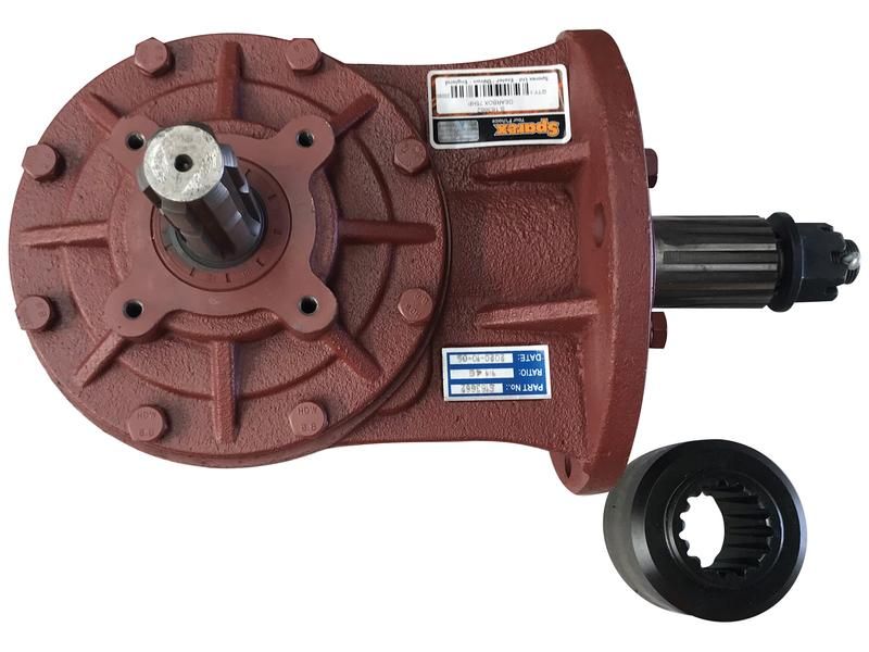 Gearbox, 75 hp Roller Bearings, Ratio: 1:1:46 Increase, Spline Input: 1-3/8&#39;&#39; x 6