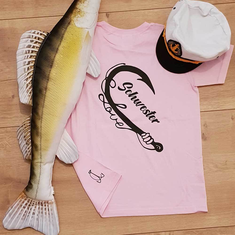 "Anglerin" Kinder T-Shirt Mädchen (Kindergröße 90 bis XXL)
