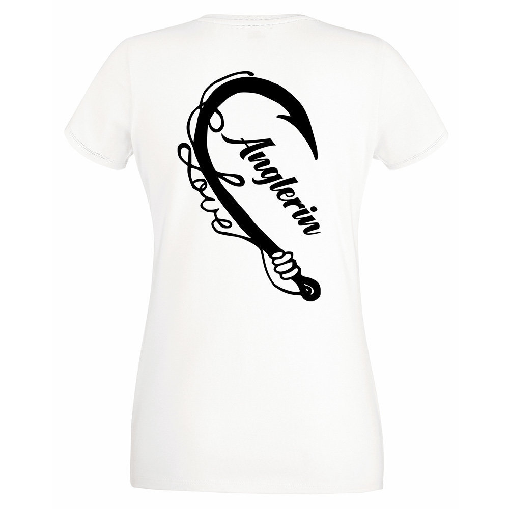 "Anglerin" Kinder T-Shirt Mädchen (Kindergröße 90 bis XXL)