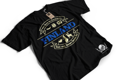 "I was born in Germany, but my heart beats for Finland" T-Shirt (Men)