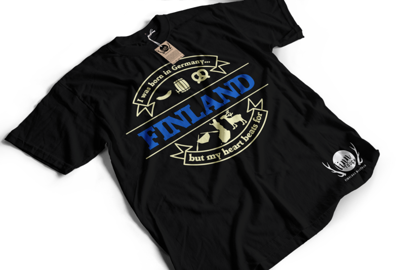 "I was born in Germany, but my heart beats for Finland" T-Shirt (Men)