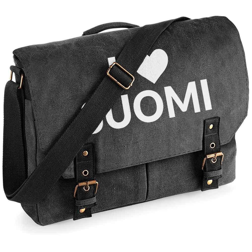 "I love Suomi" Premium Schultertasche im Vintagelook M1-FT 92126