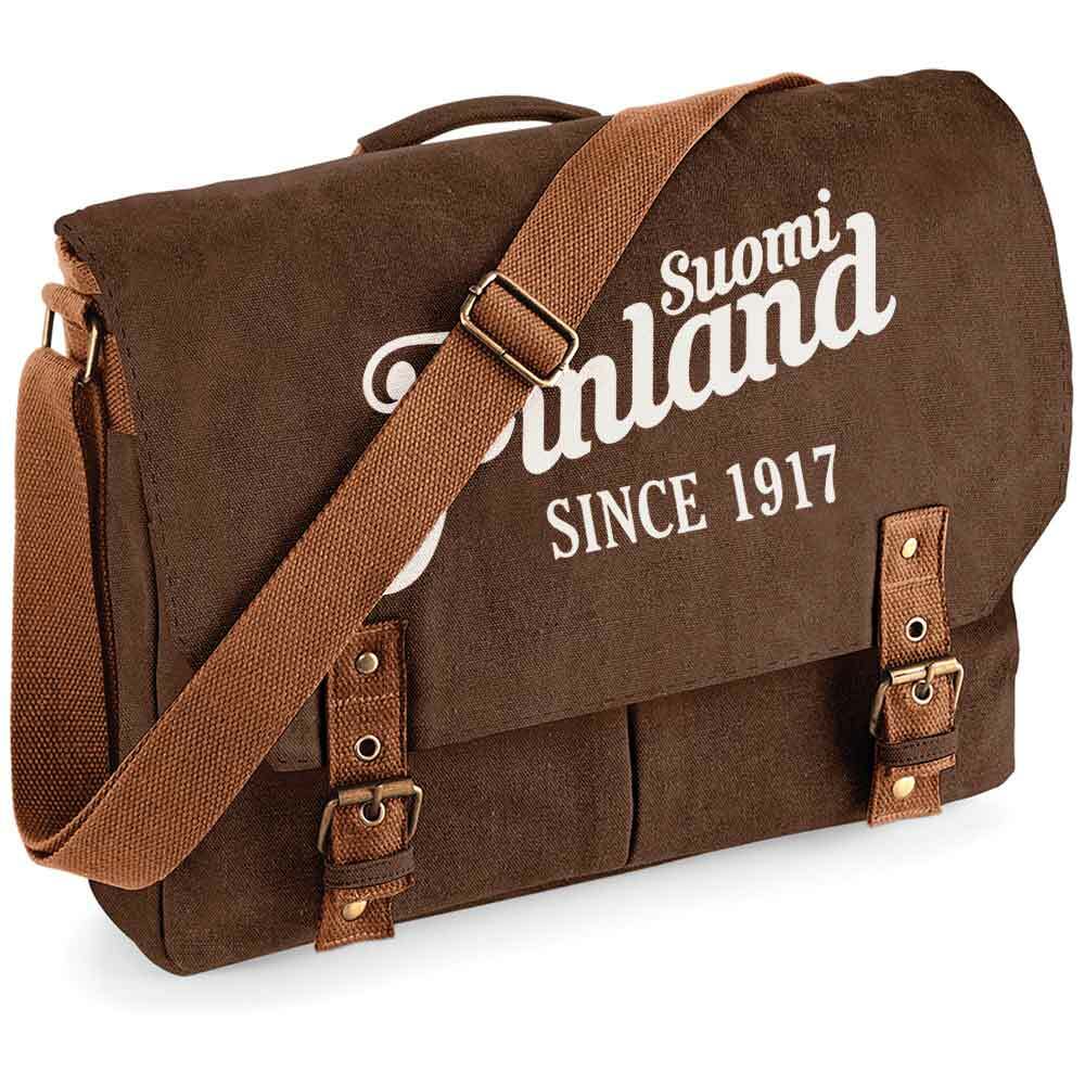 "Suomi Finland - since 1917" Premium Schultertasche im Vintagelook M1-FT 92121