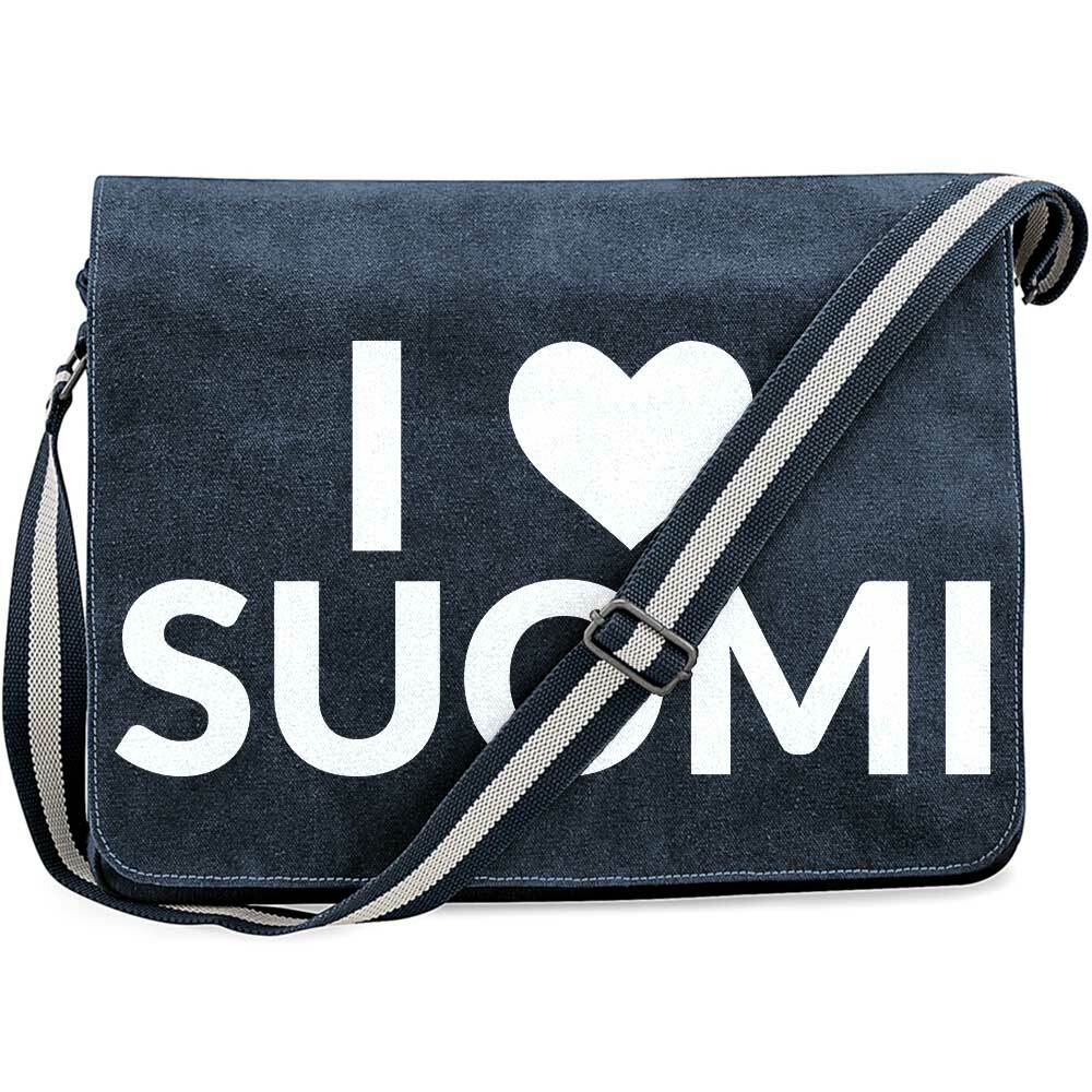 "I love Suomi" Premium Messengertasche im Vintagelook M1-FT 09112