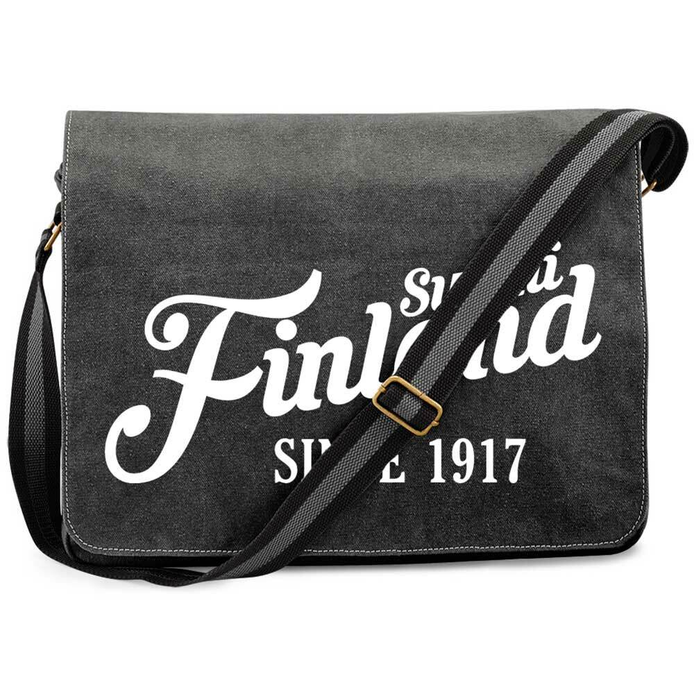 "Suomi Finland - since 1917" Premium Messengertasche im Vintagelook