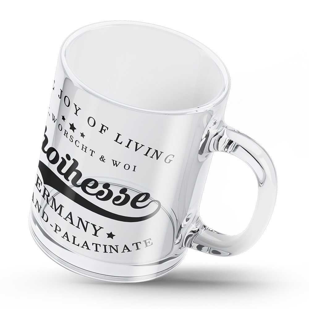 "Weck, Worscht & Woi - Rhoihesse" Glastasse 92139