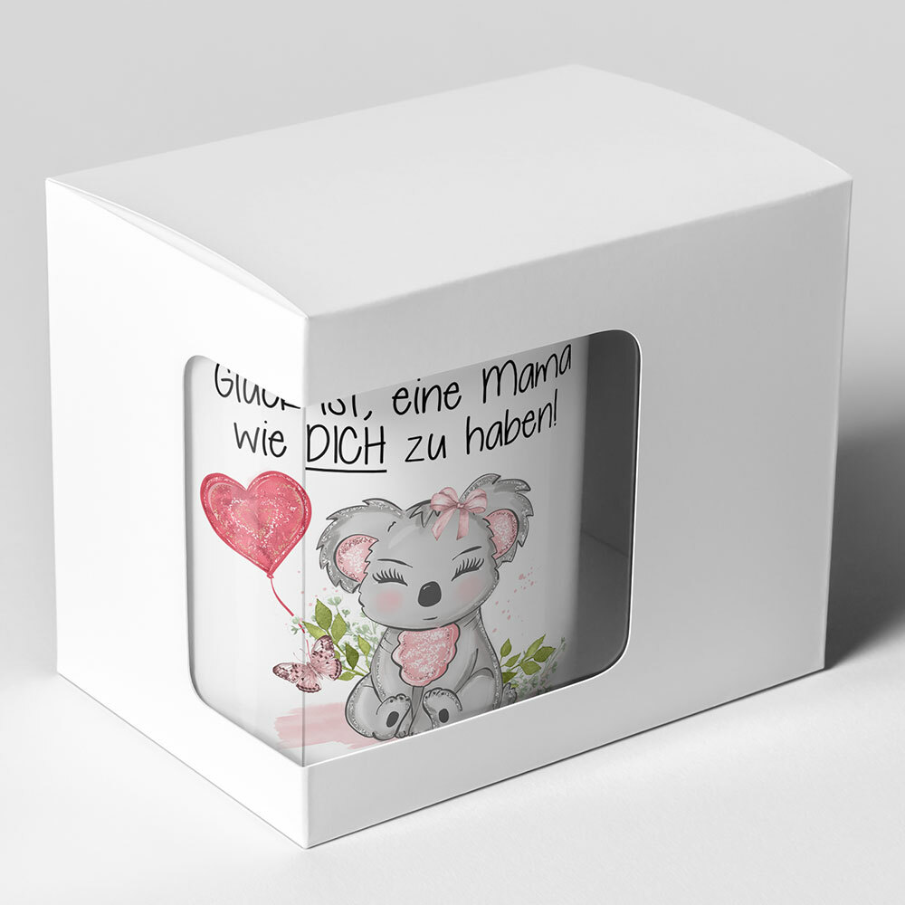 "Glück ist, eine Mama wie dich zu haben!" Tasse (4 Varianten)