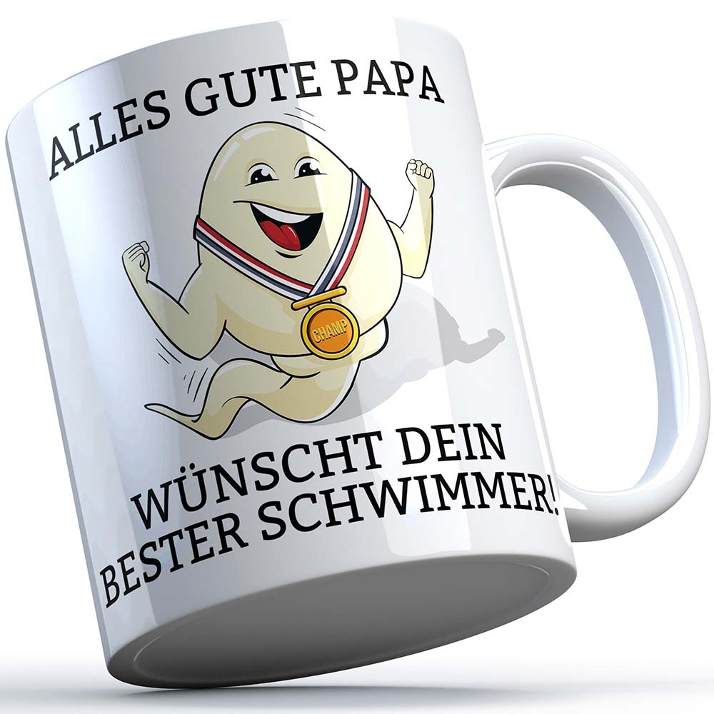 "Alles Gute Papa wünscht dein bester Schwimmer" Spermium Tasse (Verschiedene Varianten) 92141