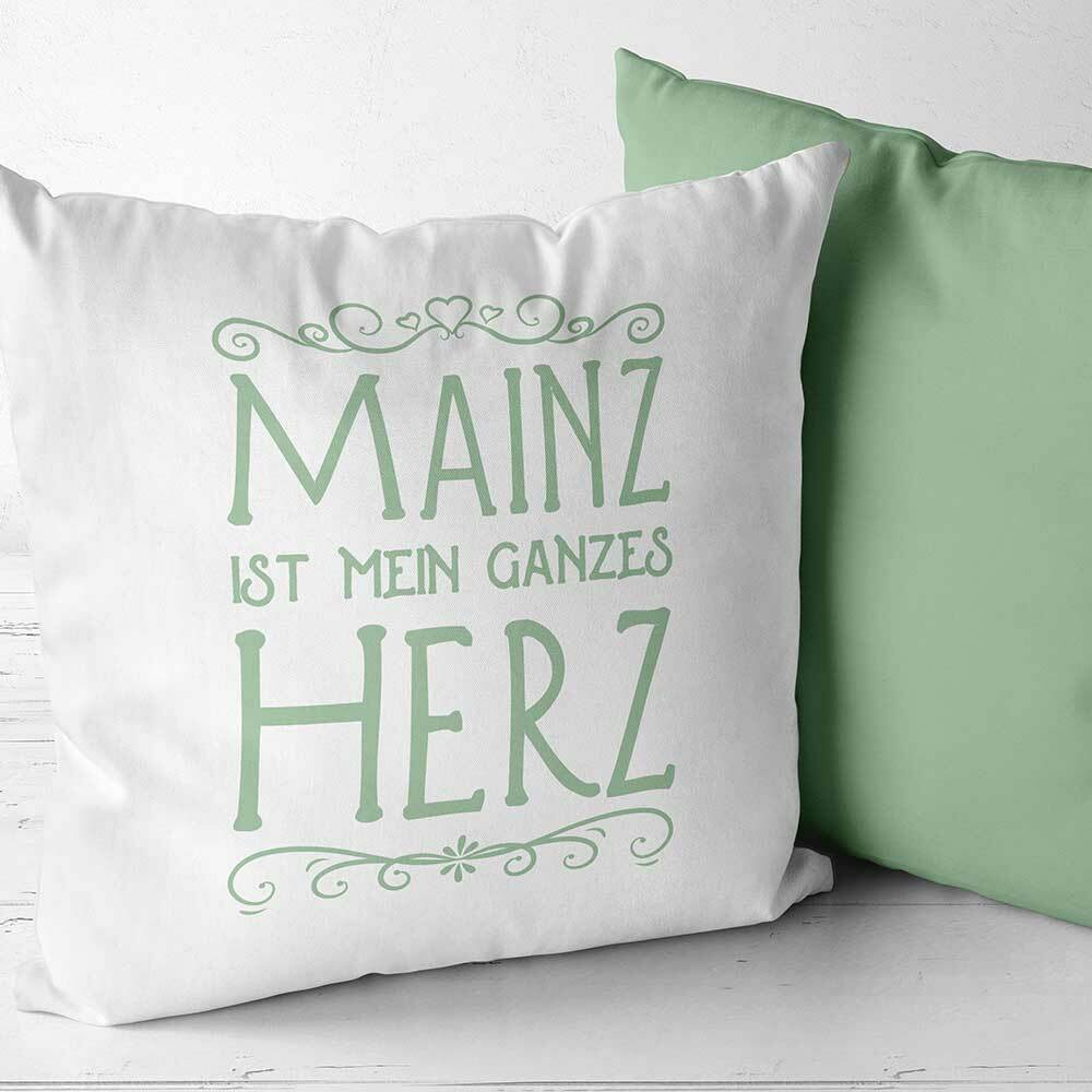 Two Tone Kissen "Mainz ist mein ganzes Herz" (Erhältlich in sechs Farben)
