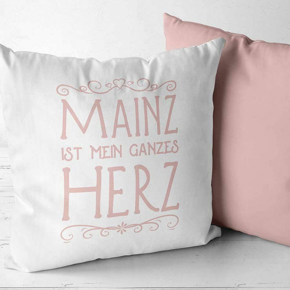 Two Tone Kissen "Mainz ist mein ganzes Herz" (Erhältlich in sechs Farben)