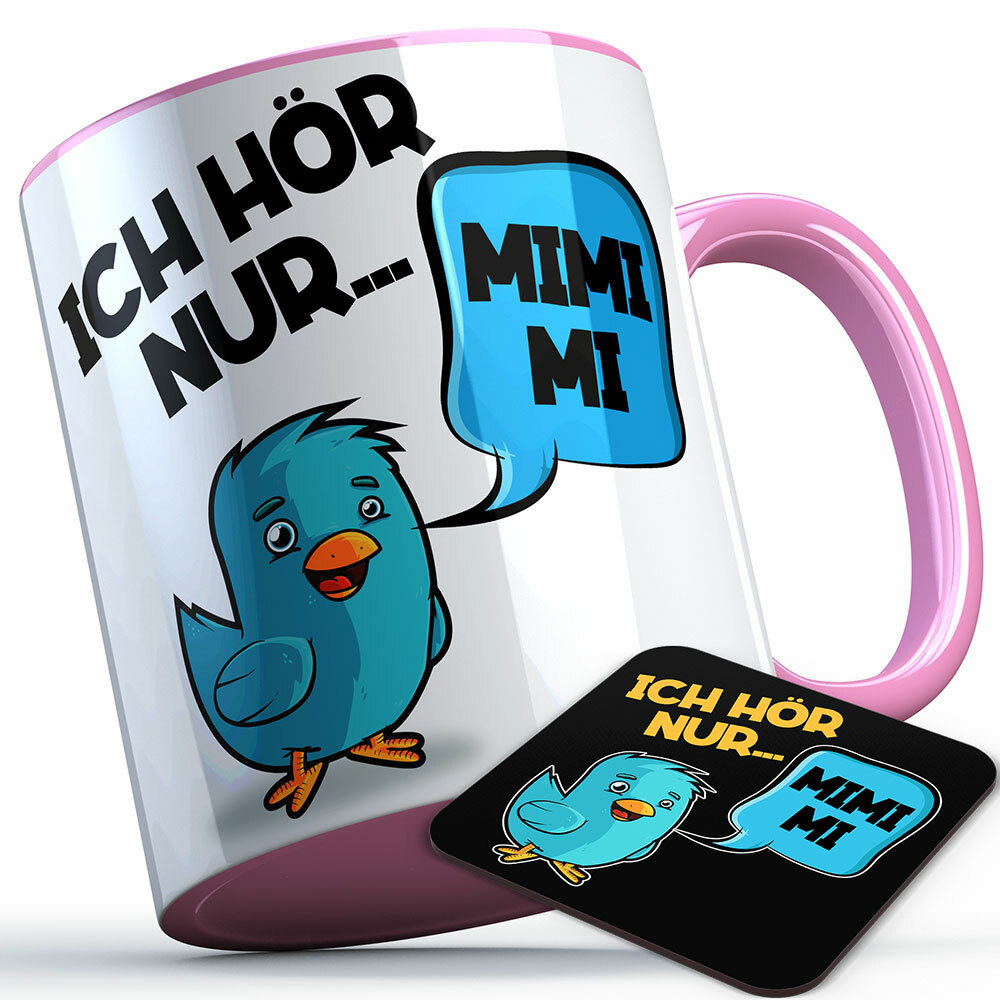 Ich hör nur Mimimi Tasse inkl. passendem Untersetzer (5 Farben)