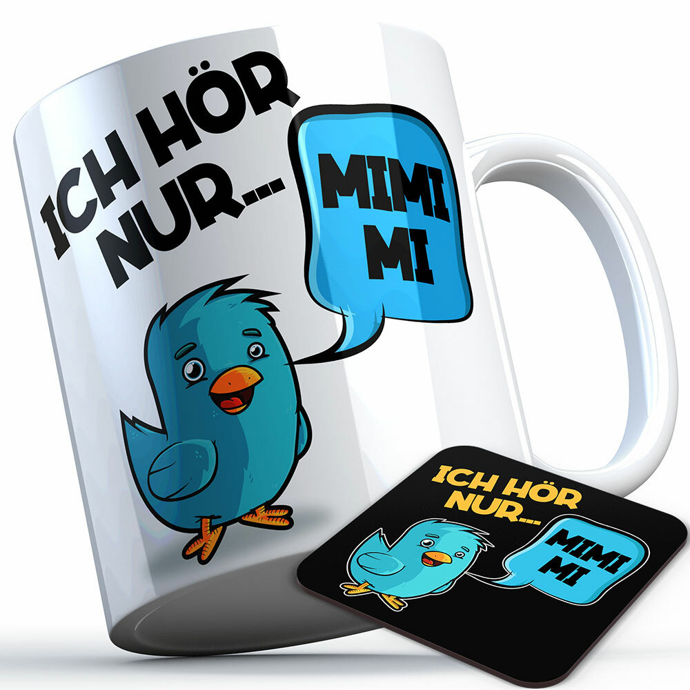 Ich hör nur Mimimi Tasse inkl. passendem Untersetzer (5 Farben)