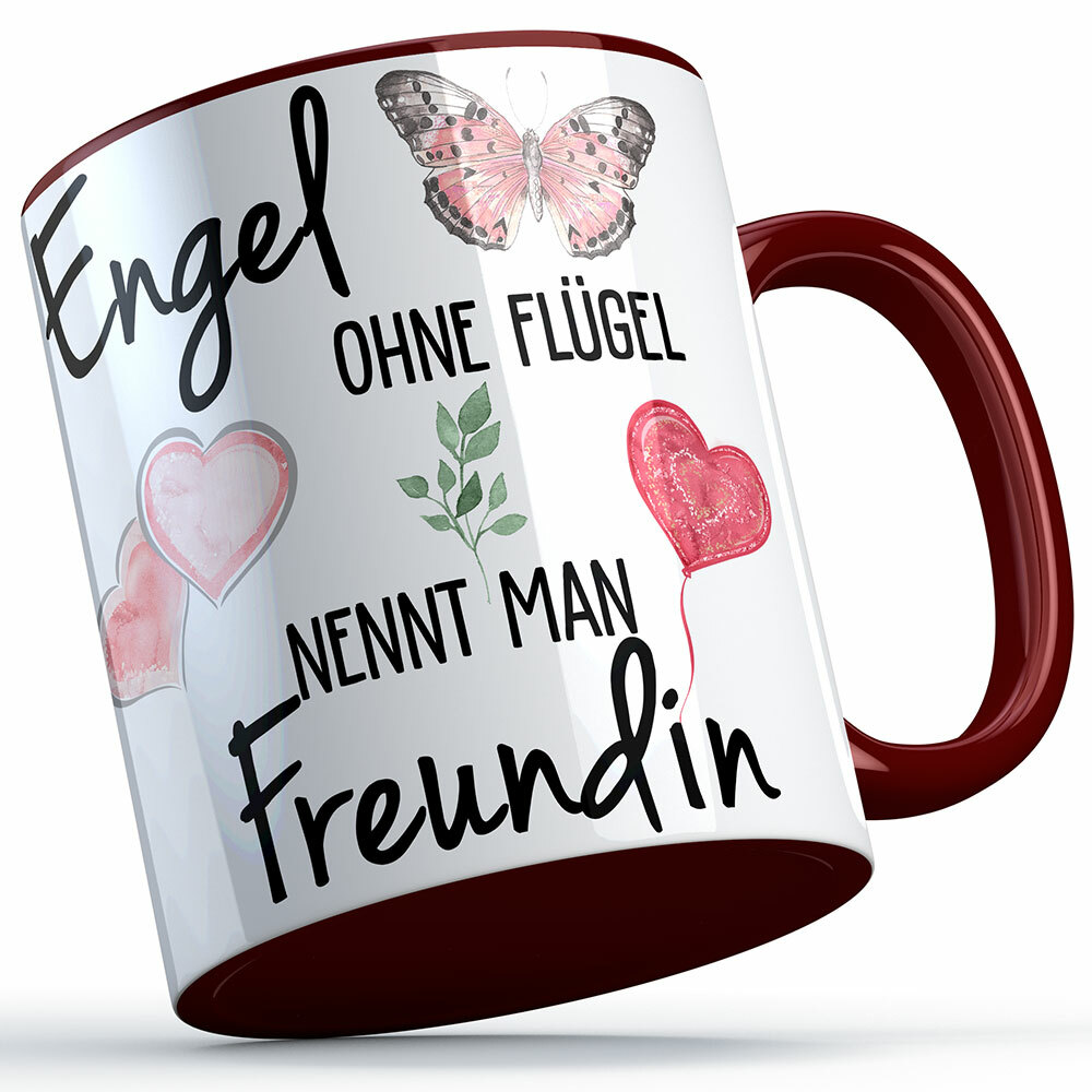 "Engel ohne Flügel nennt man Freundin" Tasse lustige Sprüchetasse (5 Varianten)