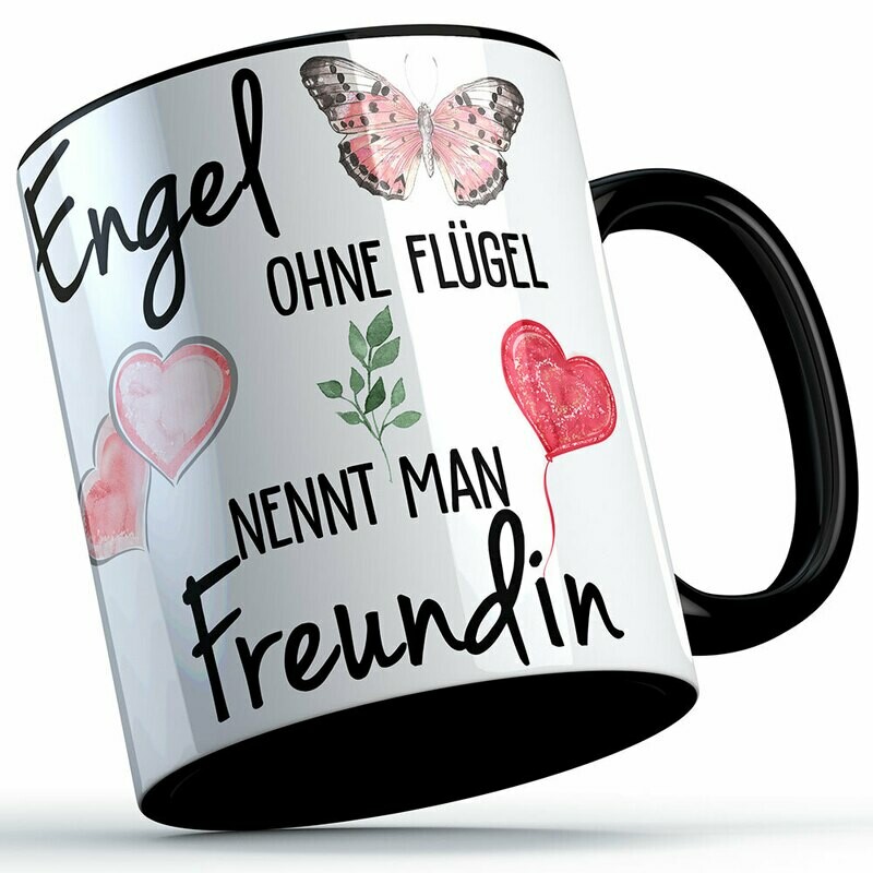 "Engel ohne Flügel nennt man Freundin" Tasse lustige Sprüchetasse (5 Varianten)