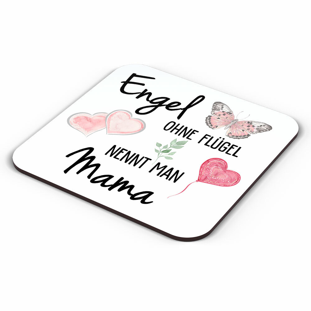 "Engel ohne Flügel nennt man Mama" Tasse inkl. passendem Untersetzer (5 Varianten)