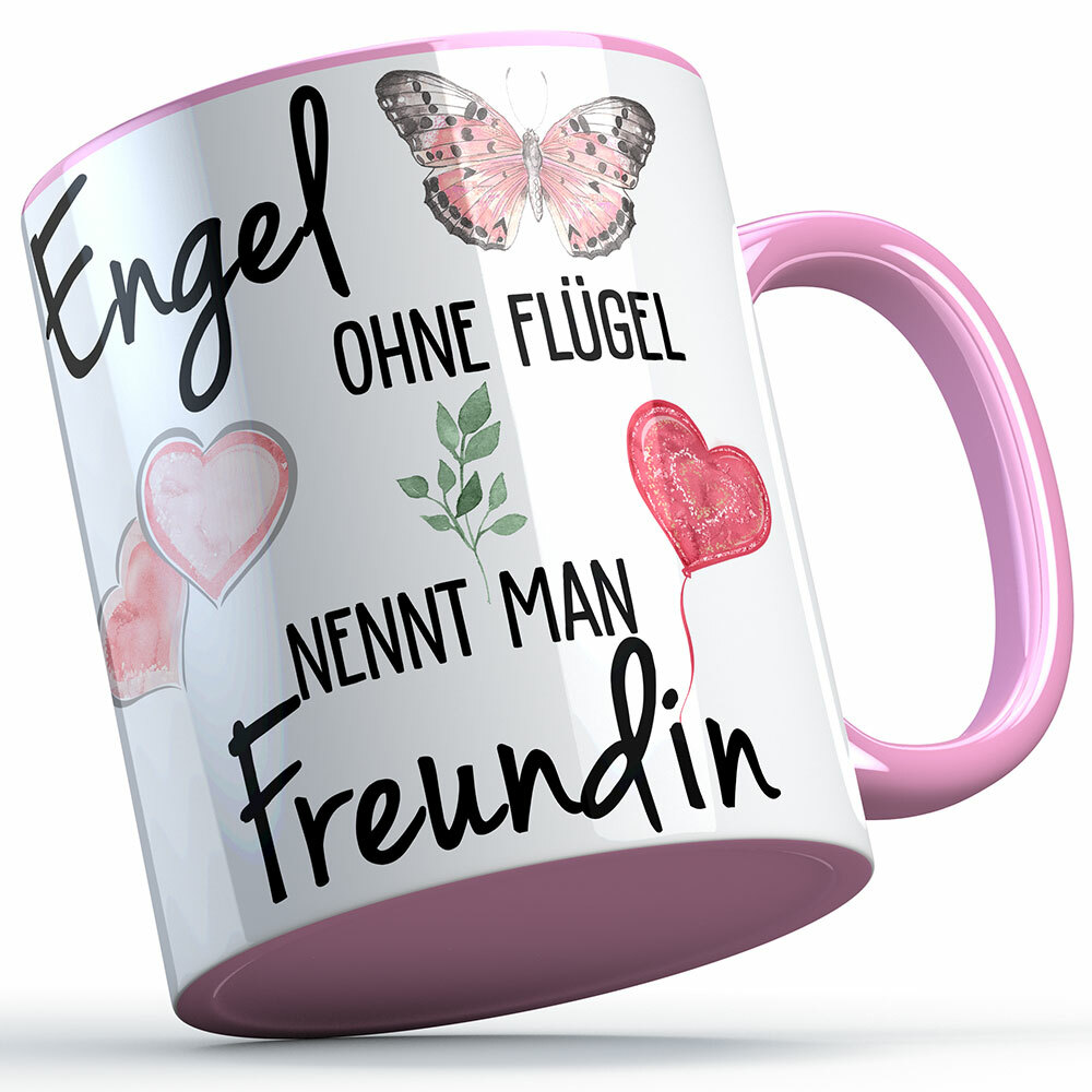 "Engel ohne Flügel nennt man Freundin" Tasse lustige Sprüchetasse (5 Varianten)