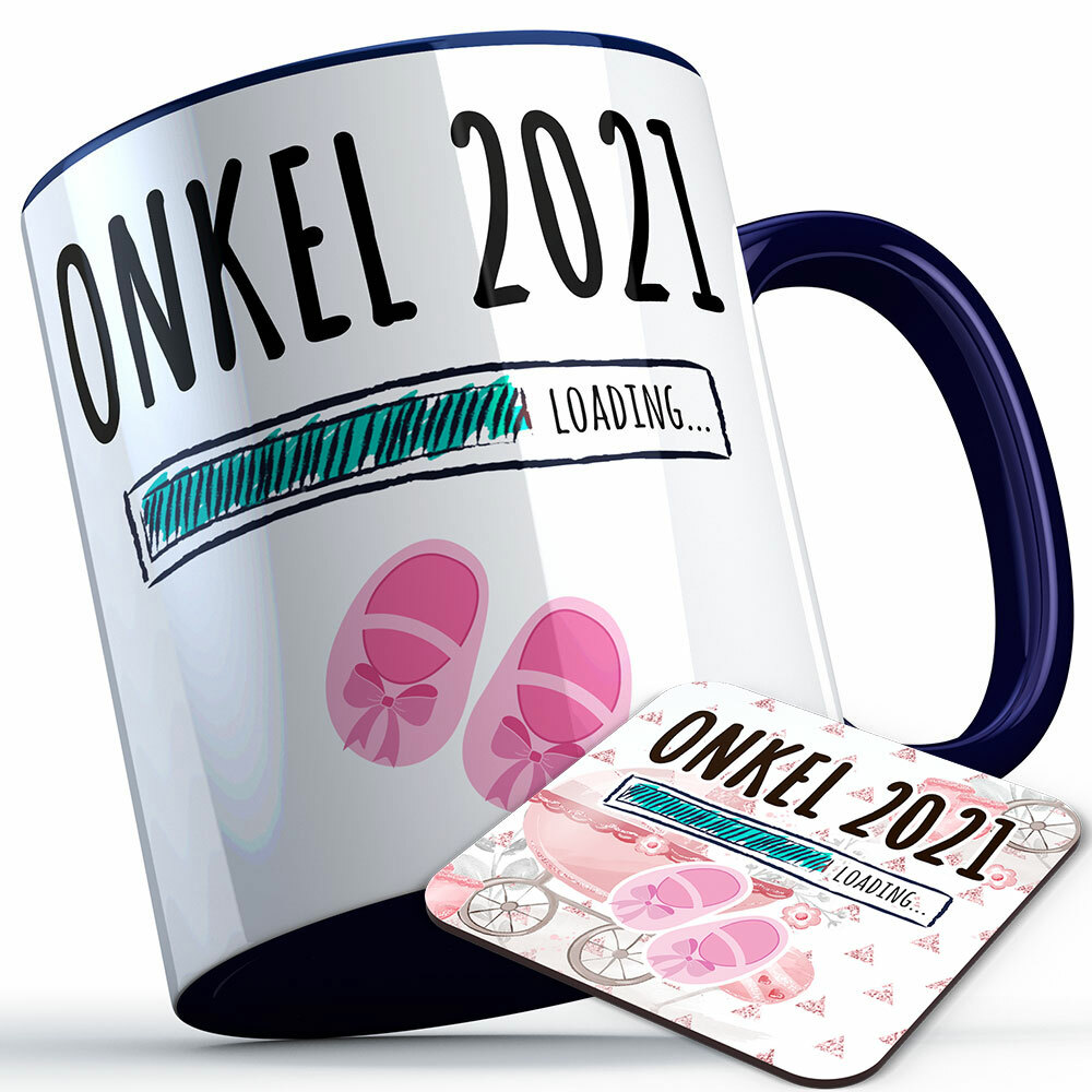 "Onkel 2021 loading... (Mädchen)" Tasse inkl. passendem Untersetzer (5 Varianten) 92206