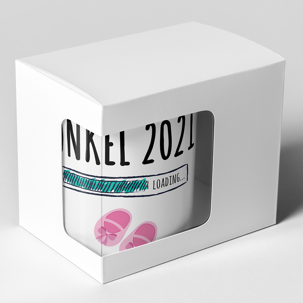 "Onkel 2021 loading... (Mädchen)" Tasse inkl. passendem Untersetzer (5 Varianten)