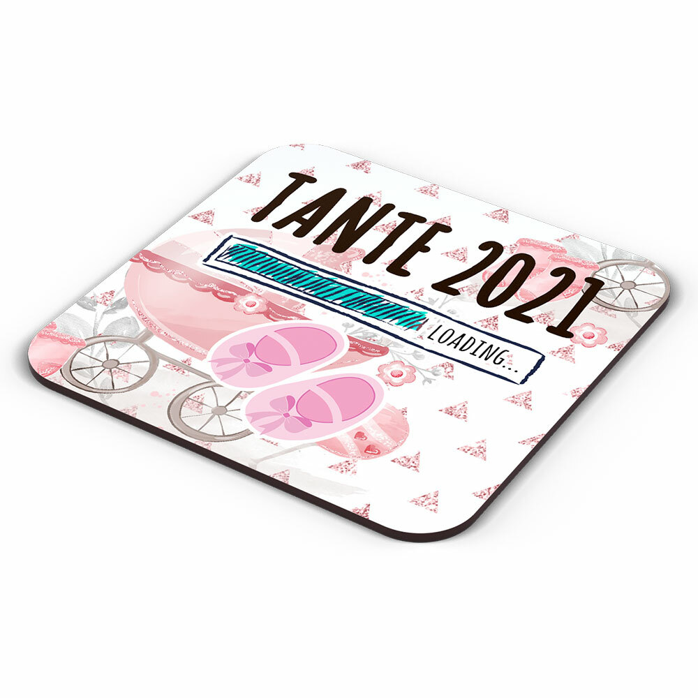 "Tante 2021 loading... (Mädchen)" Tasse inkl. passendem Untersetzer (5 Varianten)